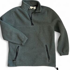 Eddie Bauer Green Fleece Quarter-Zip Pullover